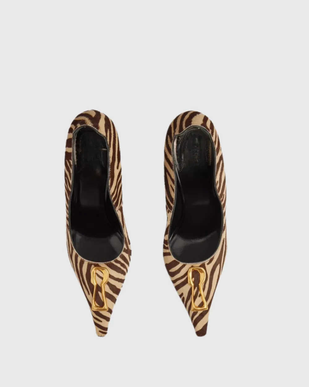 Metal Keyhole Pumps in Leopard