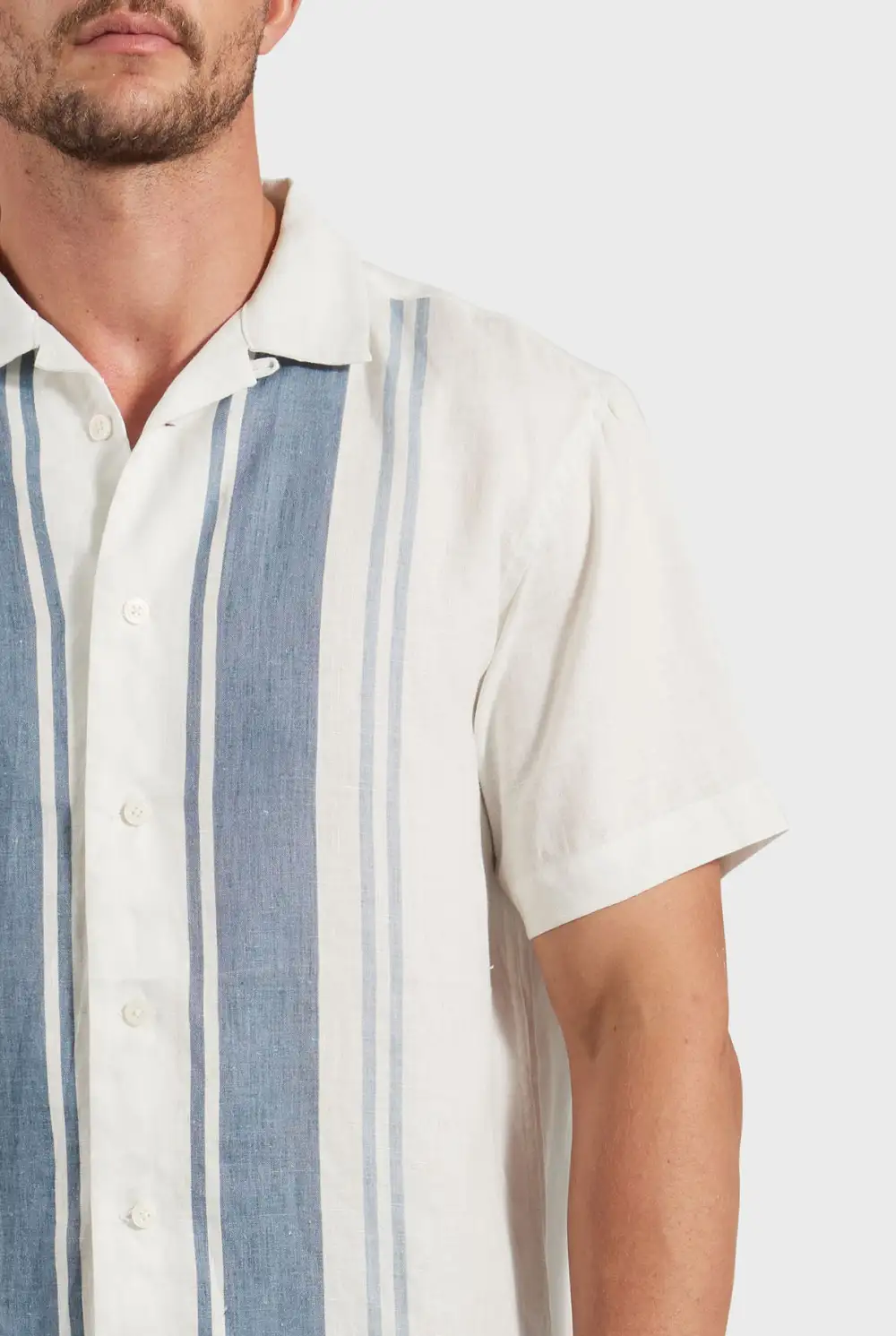 Charlie Short Sleeve Shirt-White/peach