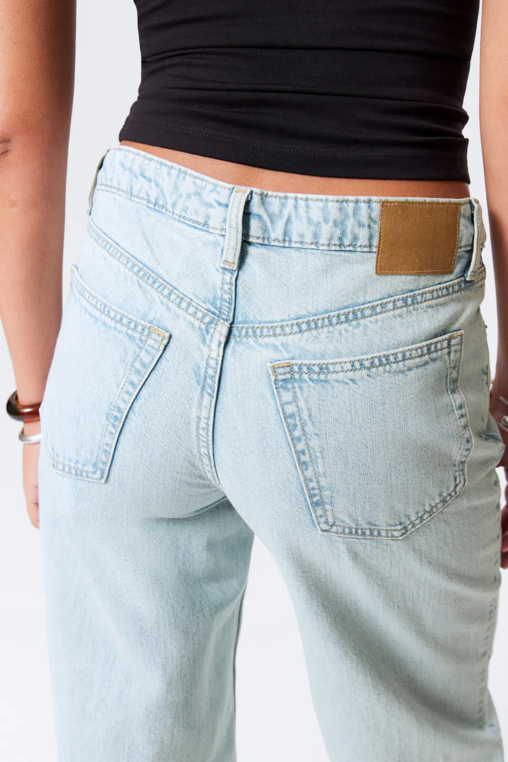 Pocketed Button Wide Leg Jeans