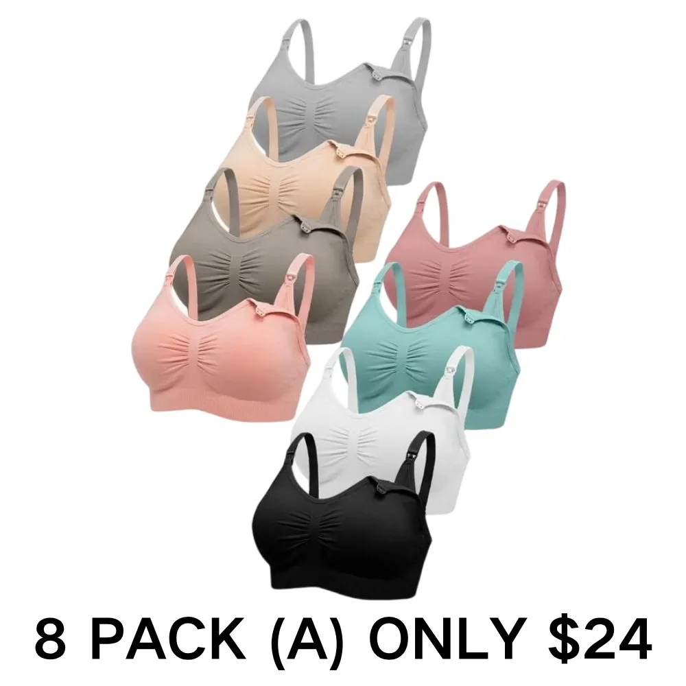 Maternity Nursing Bra Solid Ruched Padded Open Front for Breastfeeding Fall Outfit Brunch Light Exercise