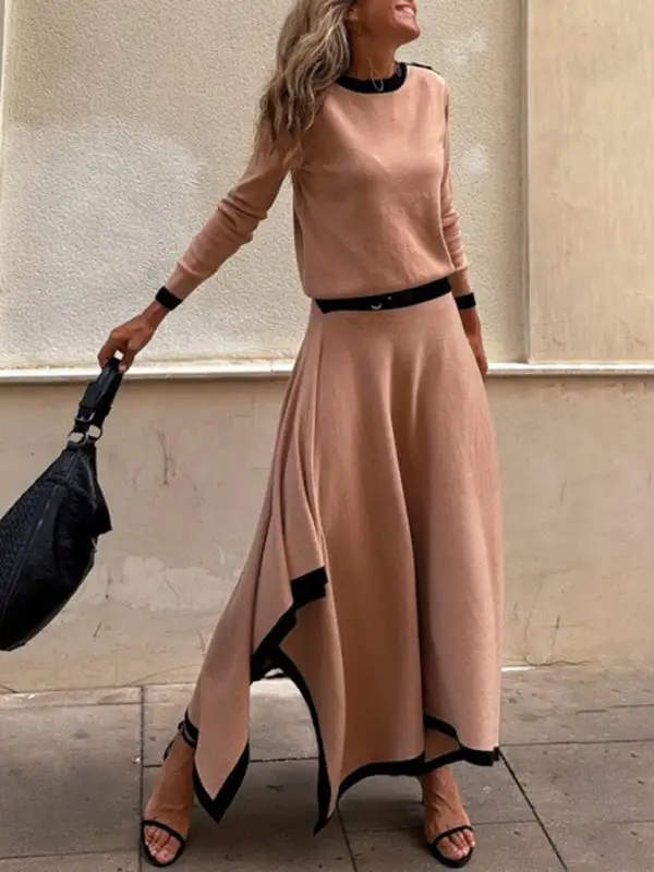 Long Sleeve Knit Coordinated Set