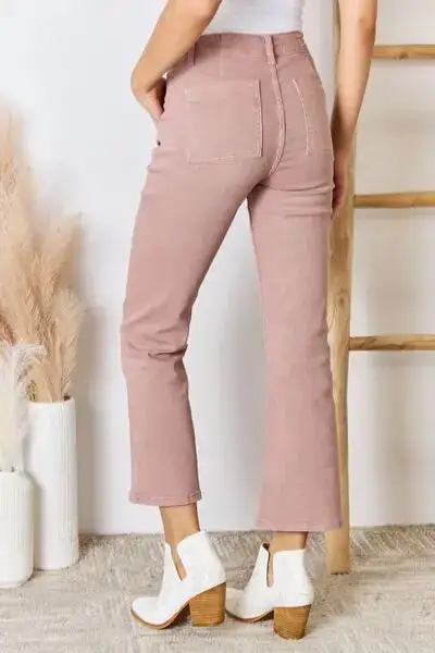 Ruffled Polished Denim Jeans