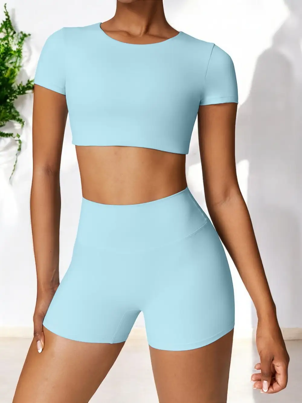 High-Waist Seamless Stretch Athletic Shorts