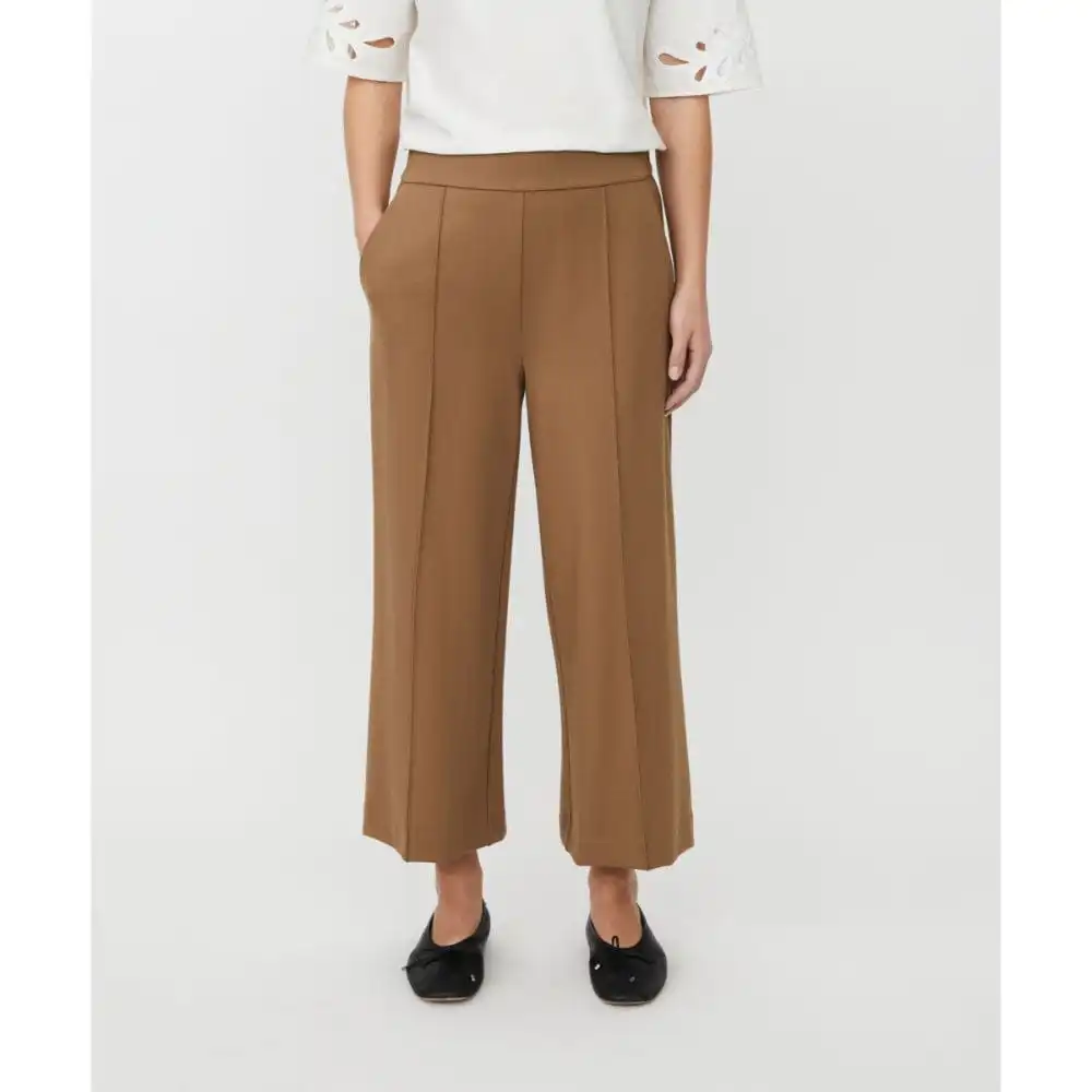 Wide-Leg Cropped Jersey Women's Trousers