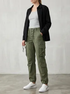 Flexible Utility Style Tactical Style Profile Women's Multi Pocket Cargo Pants
