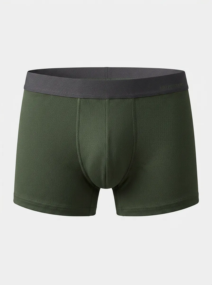 Men's Athletic Performance Olive Green Mesh Boxer Briefs