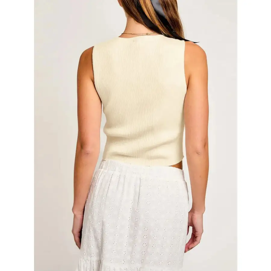 Bow Round Neck Cropped Tank