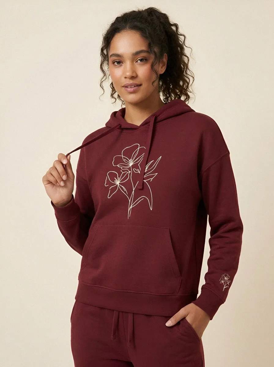 Women's Sage Green Cuffed Pants Dropped Shoulder Solid Hoodie & Pants Set