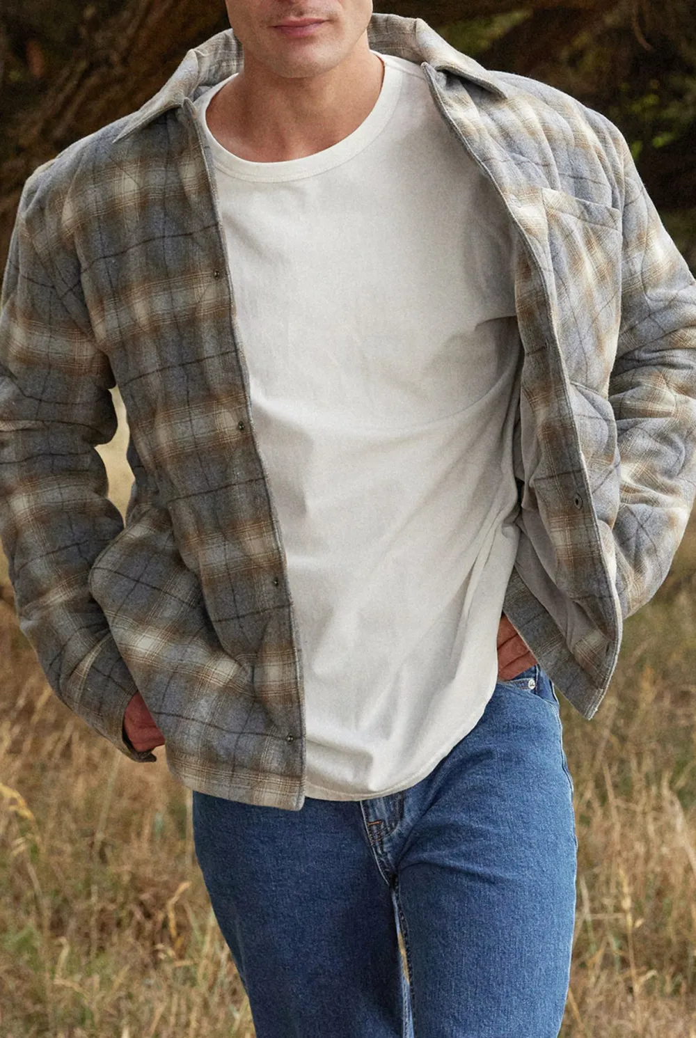 Plaid Wool Blend Jacket