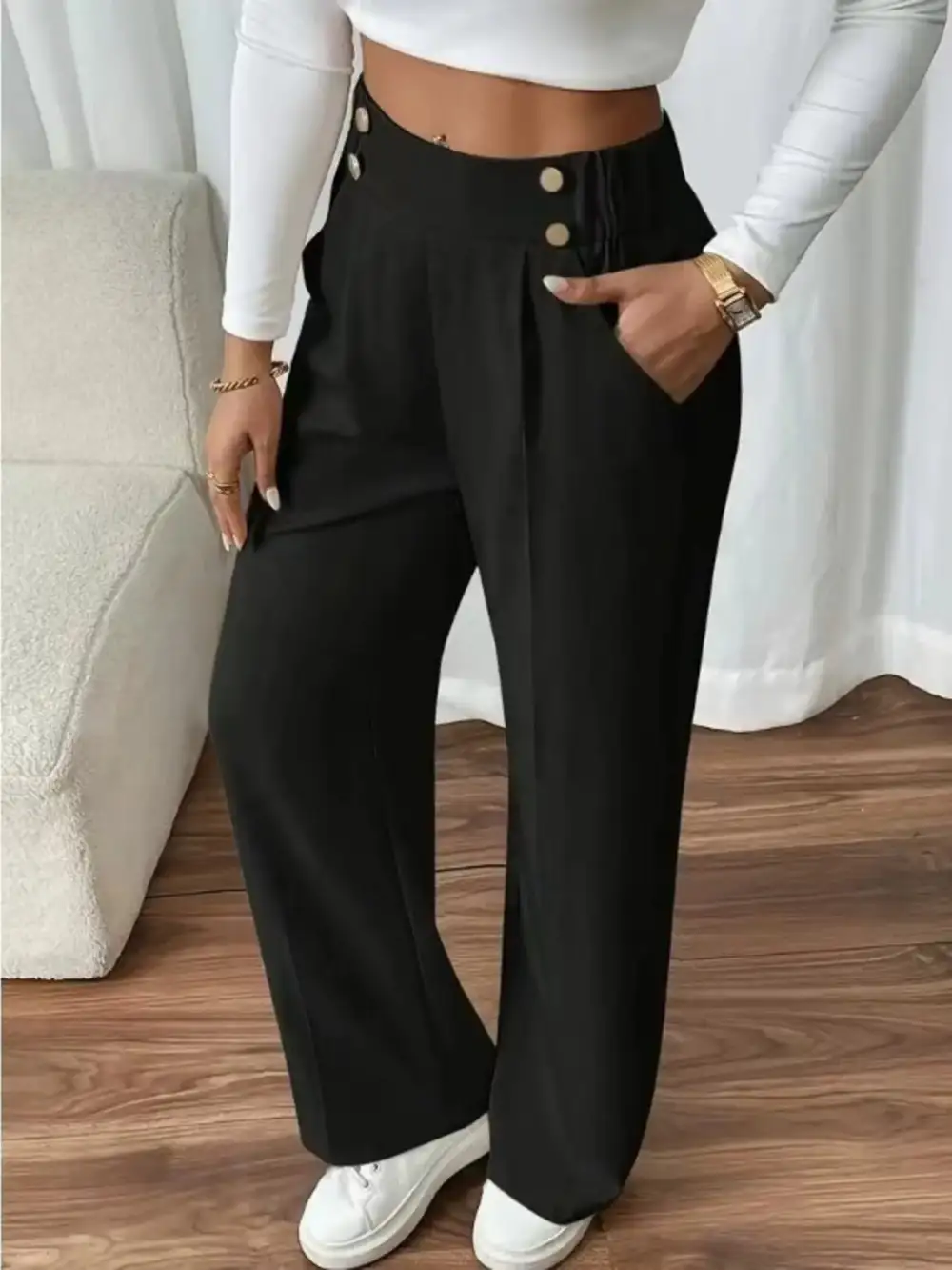 Modern High Waist Wide Leg Pants