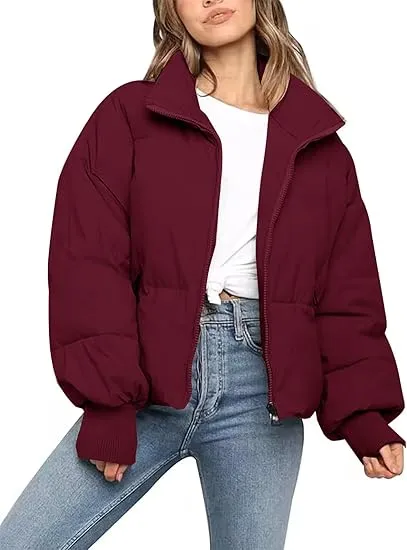🧥 Winter Cropped Puffer Jacket for Women 2025 – Short, Warm & Effortlessly Stylish