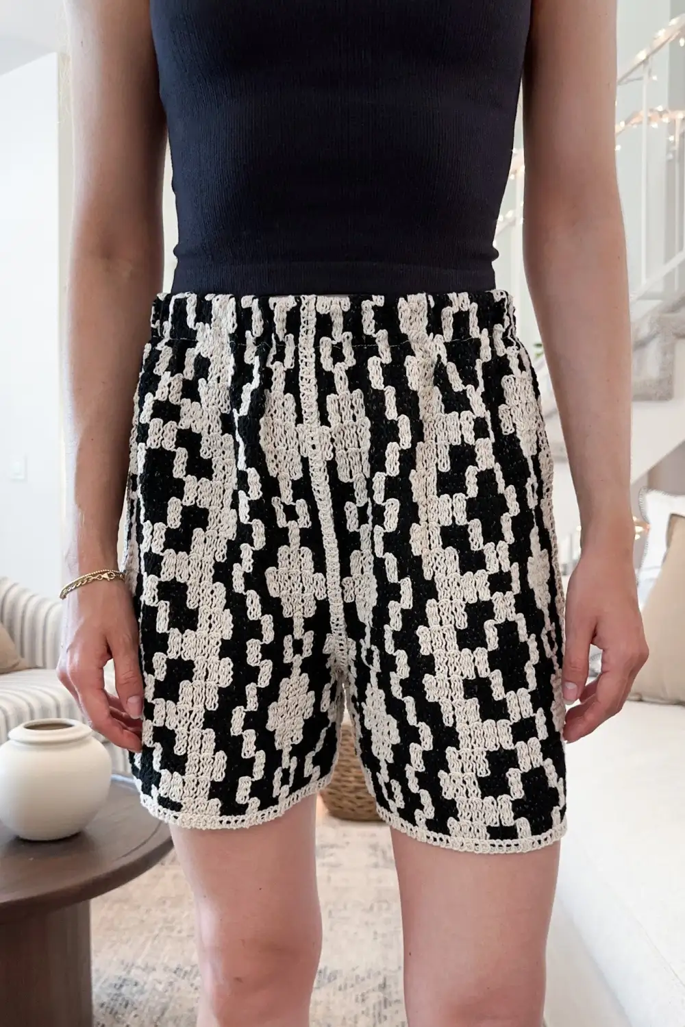 Soft Structure Cotton Crochet Shorts