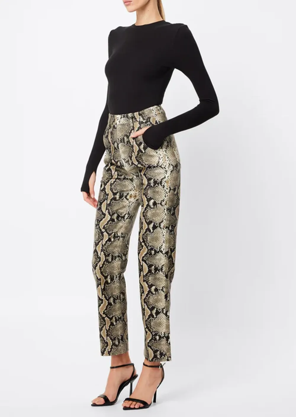 SNAKESKIN PRINTED PANTS