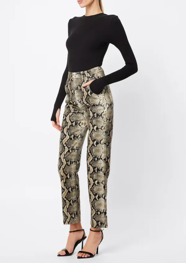 SNAKESKIN PRINTED PANTS