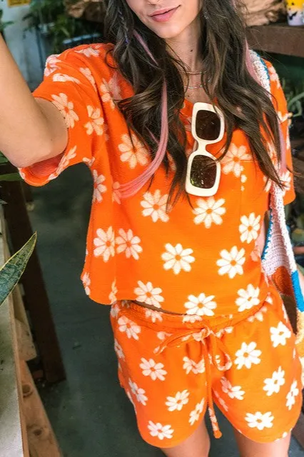 Textured Floral Relaxed Set