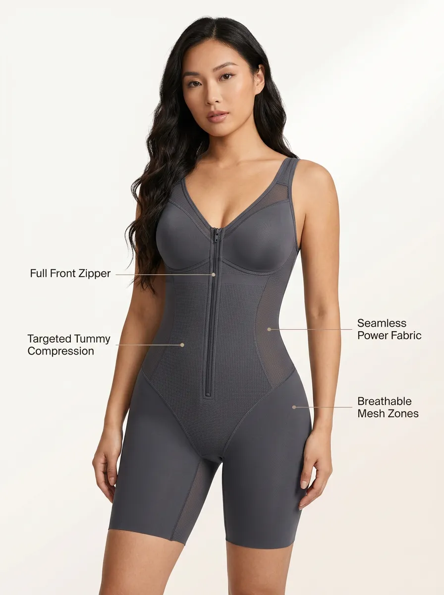 Modern Essential Women's Zip-Front Shaping Bodysuit