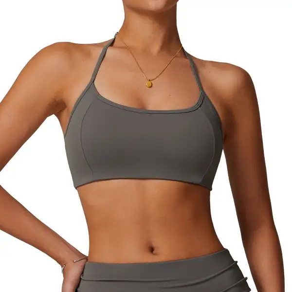 Halter-Neck Open-Back Yoga Bra