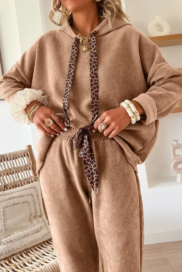 Drawstring Pullover Soft Pants Lounge Set Comfort