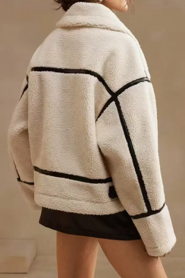 Shearling Cropped Leather Jacket