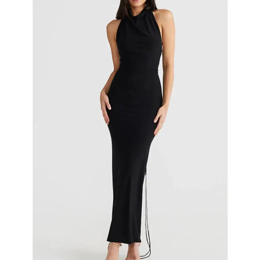 Backless Slit Sleeveless Bodycon Maxi Dress