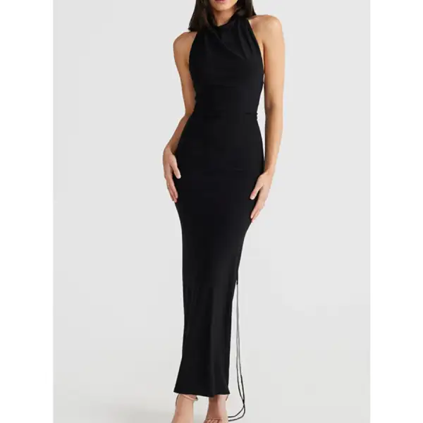 Backless Slit Sleeveless Bodycon Maxi Dress