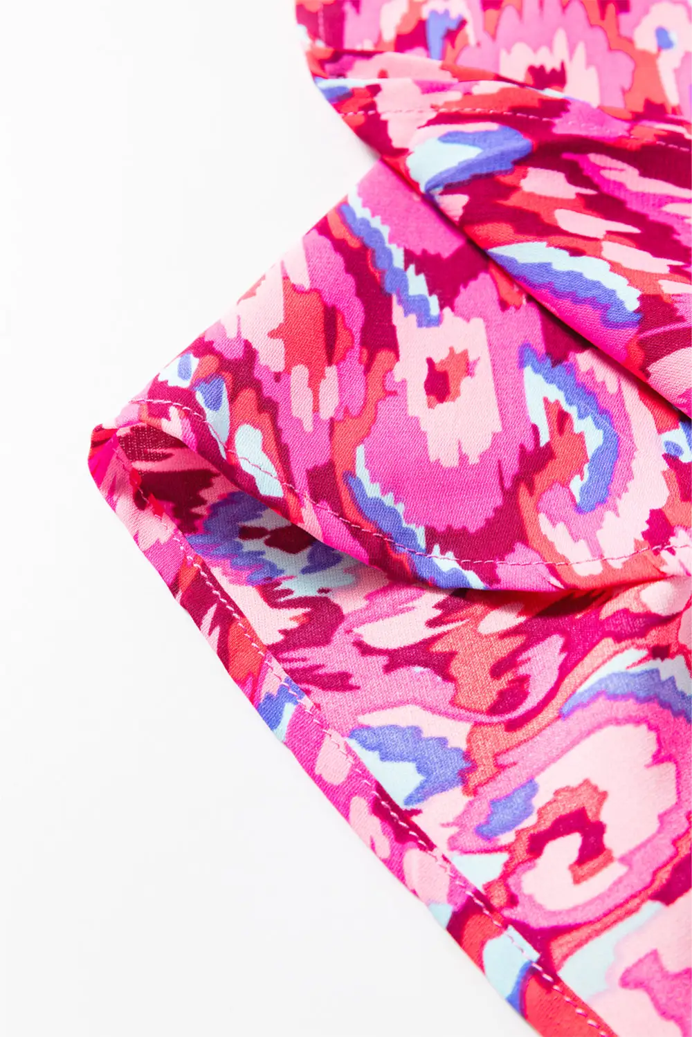 Abstract Print V-Neck Relaxed Fit Blouse