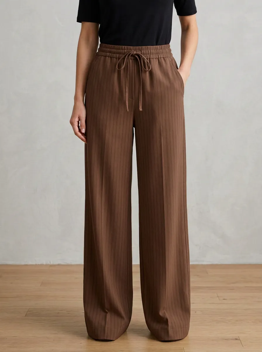 Clean-Line Wide-Leg Printed Women's Wide-Leg Pants