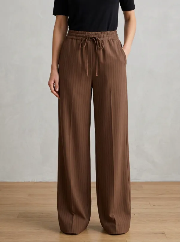 Clean-Line Wide-Leg Printed Women's Wide-Leg Pants