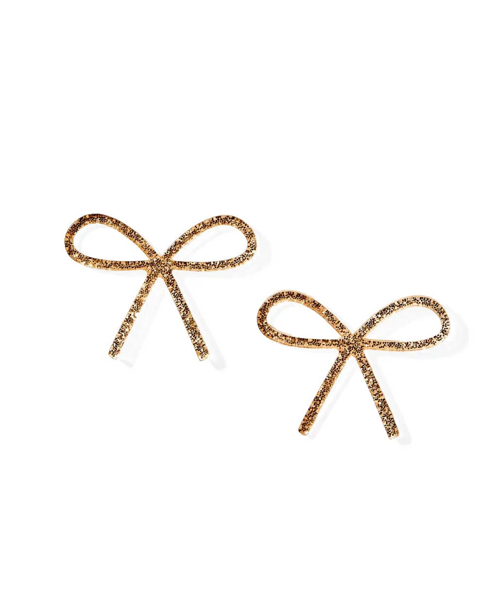 Glitter Bow Drop Earrings