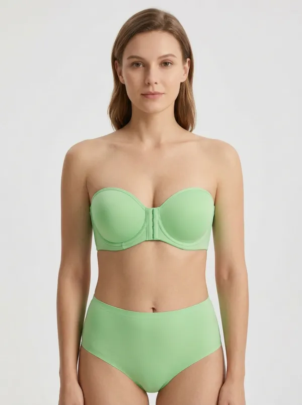 Women's Underwire Rounded-Cup Front-Closure Strapless Bra