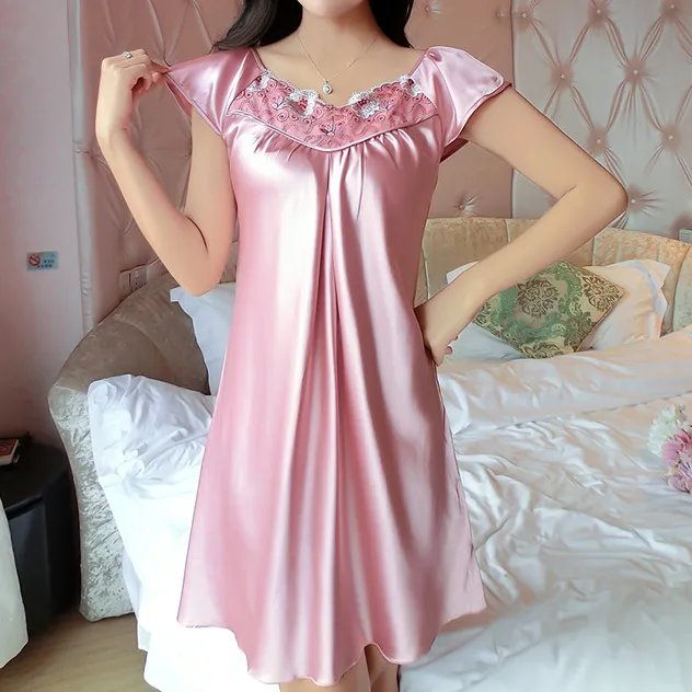 Lace Embroidery Cap Sleeve Chemise