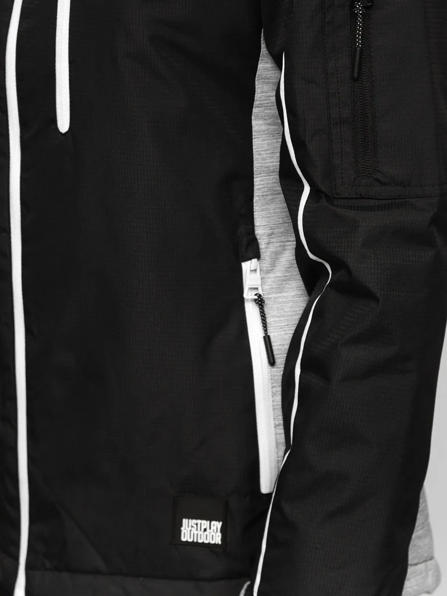 Black women's winter jacket with hood