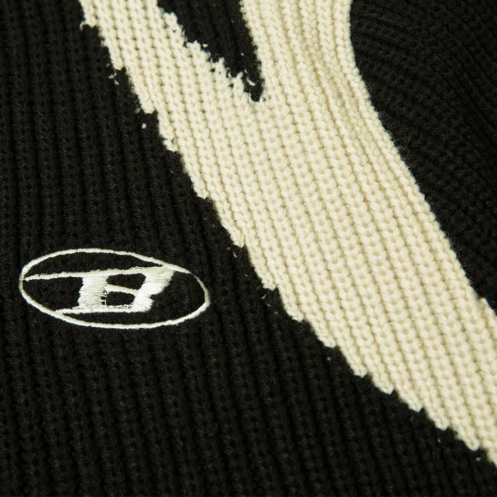 American Patchwork Zip-Up Knit Jacket