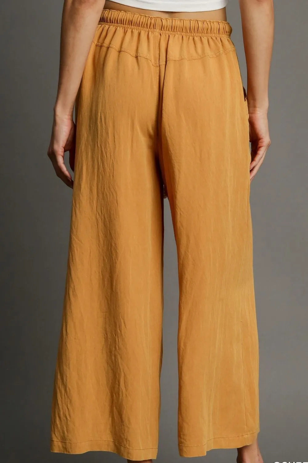 Rope Drawstring Wide Leg Plus Pants