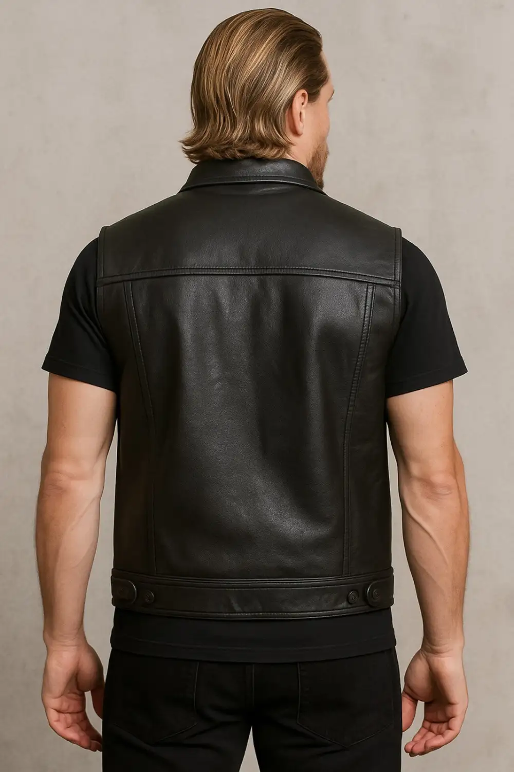 Polished Timeless Motorcycle Leather Vest