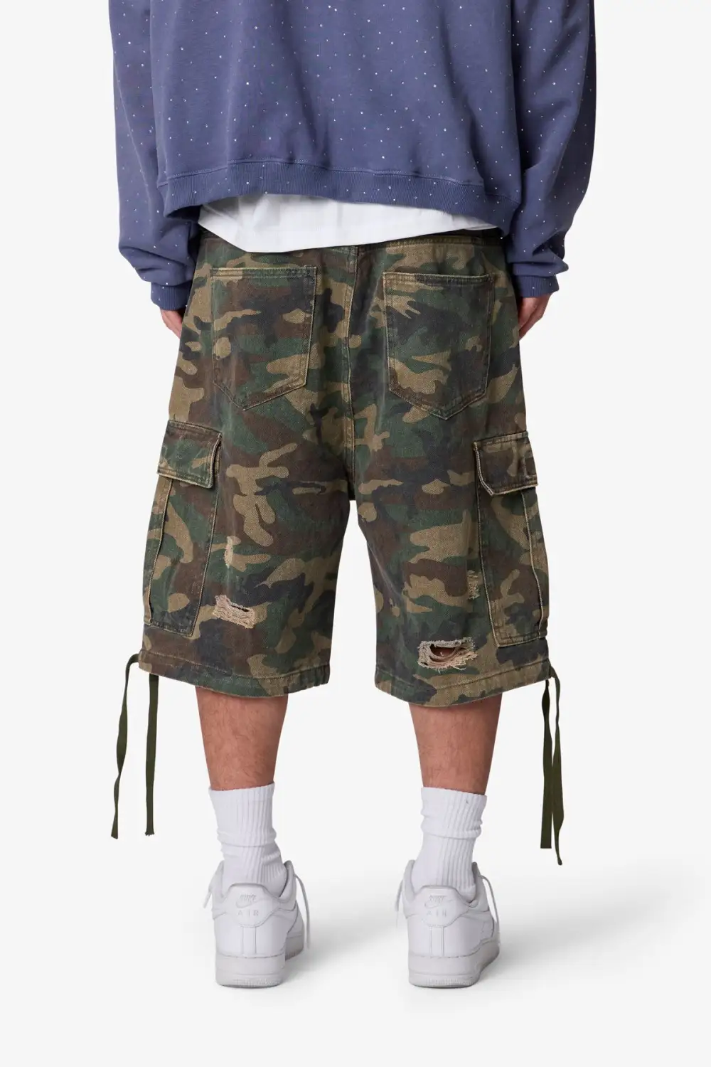 Distressed Baggy Cargo Shorts