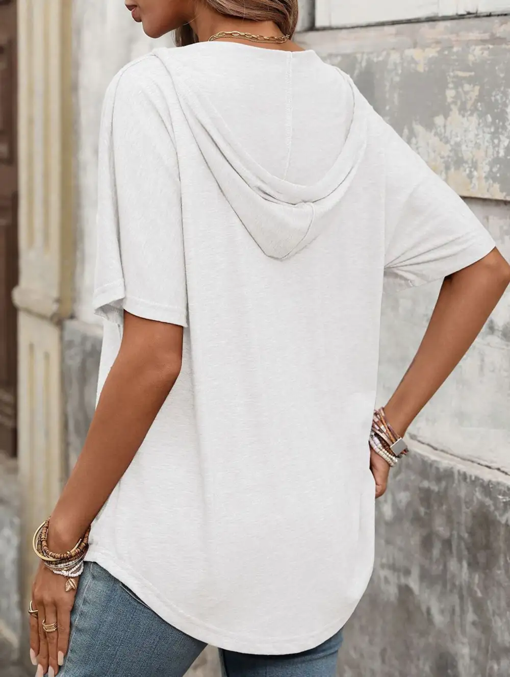 V Neck Loose Short Sleeve Tee
