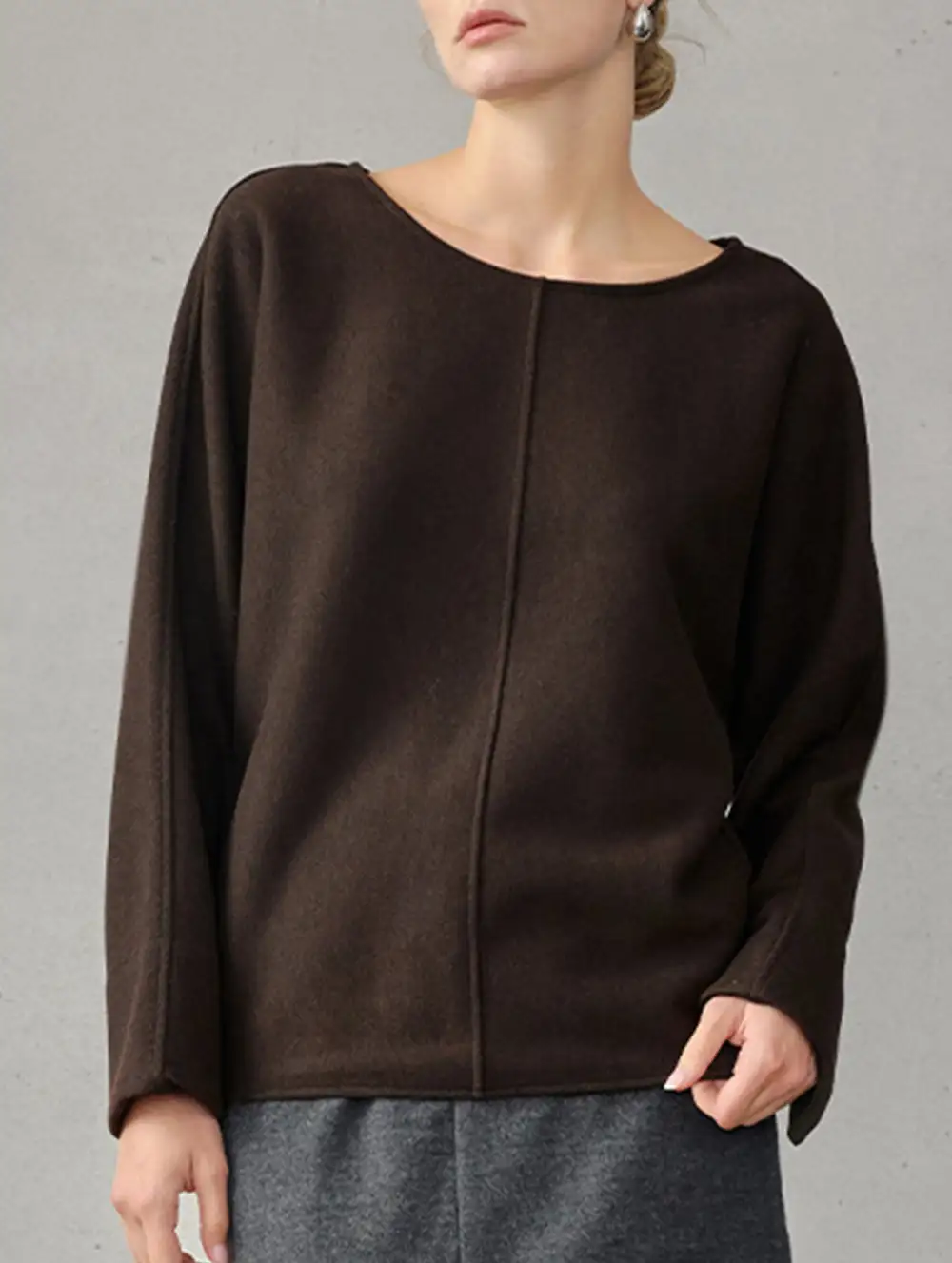 Crew Neck Loose Fit Long Sleeve Sweatshirt