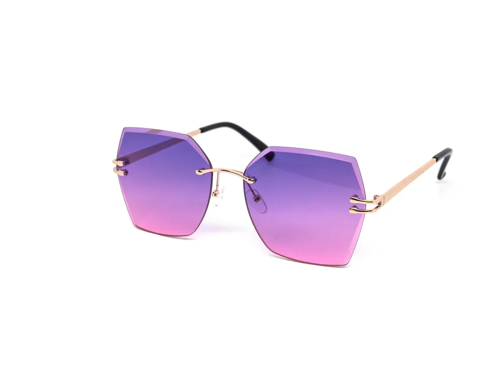 12-Pack Rimless Metal Gradient Sunglasses