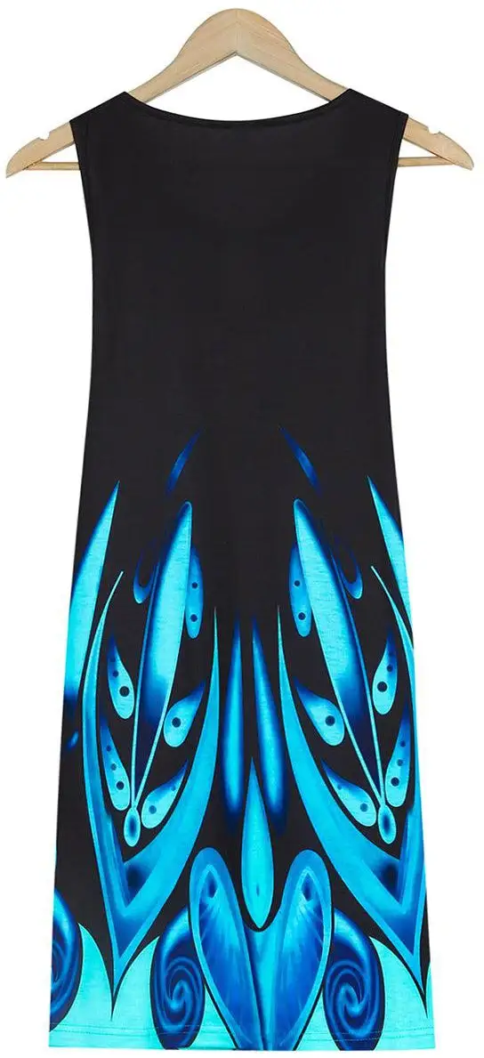 Chic Round Neck Print Mini Dress