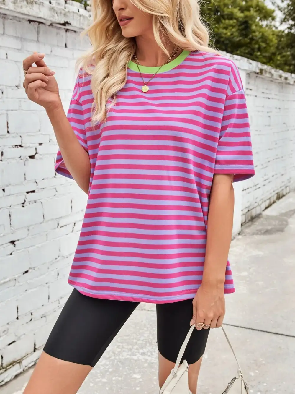 Striped Oversized Casual Tee
