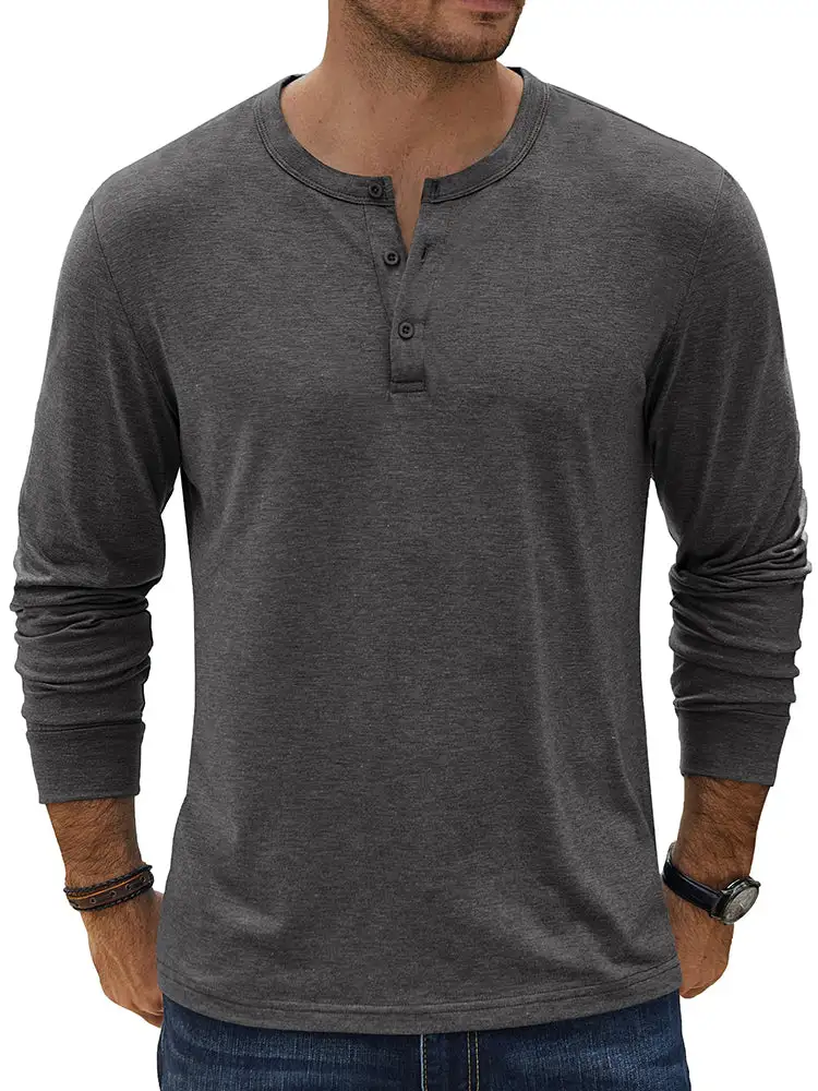 Classic Lightweight Stretch Henley Tee T-Shirt