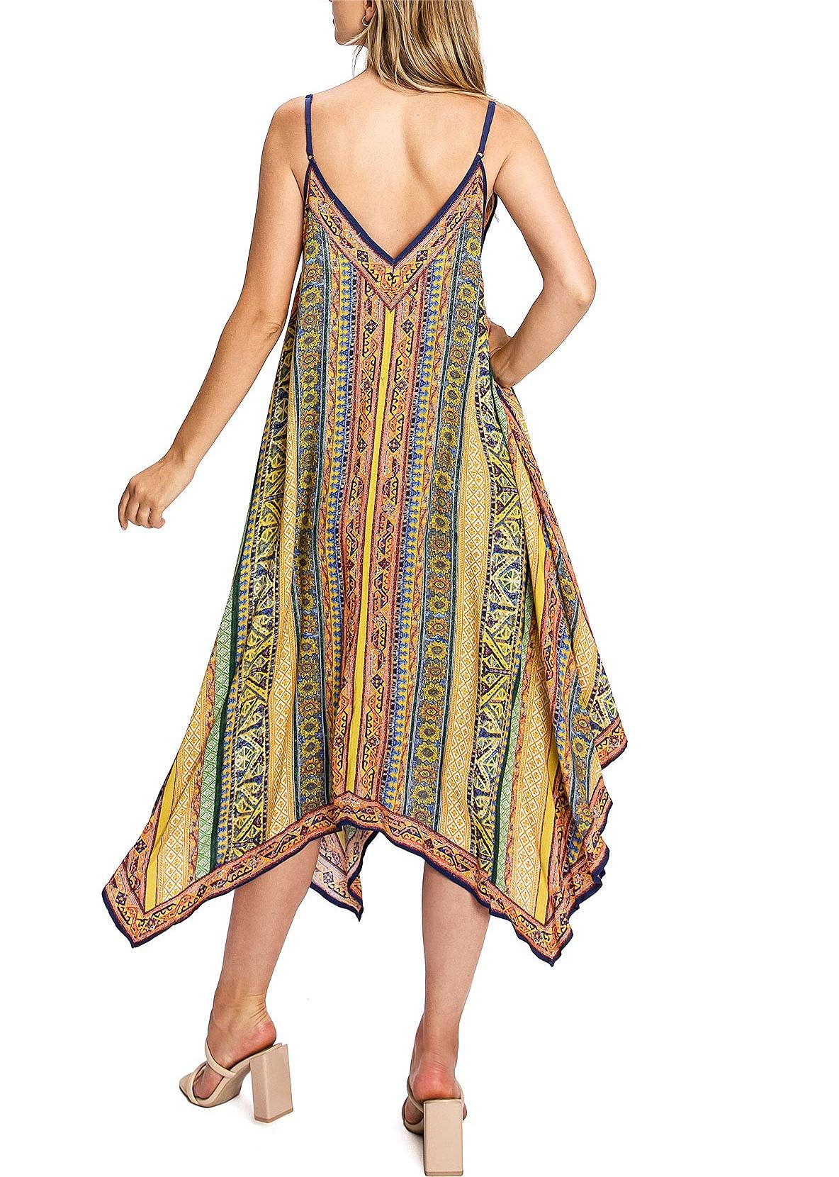 Boho - Style Asymmetric Maxi Dress