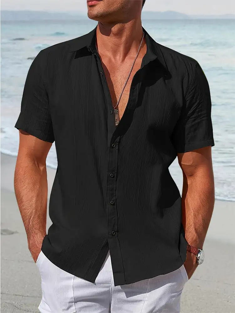 Loose Fit Textured Cotton Shirt