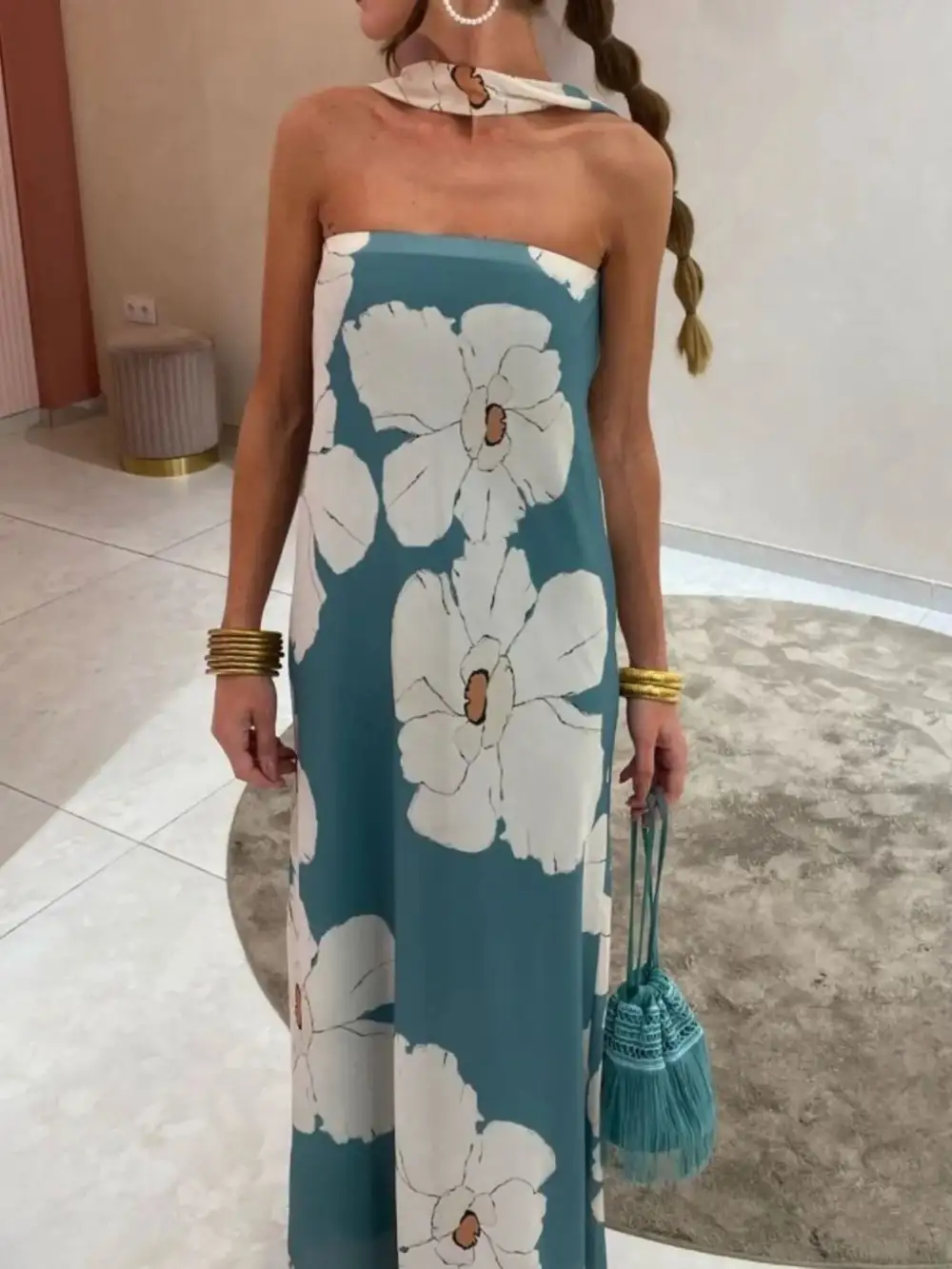 Smooth Finish Printed Maxi Dress