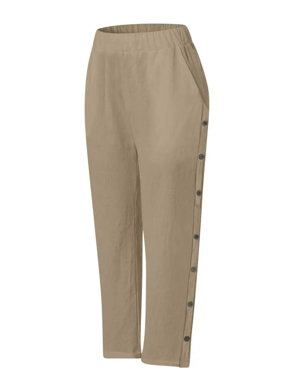 Side Decor Button Casual Wide Leg Pants