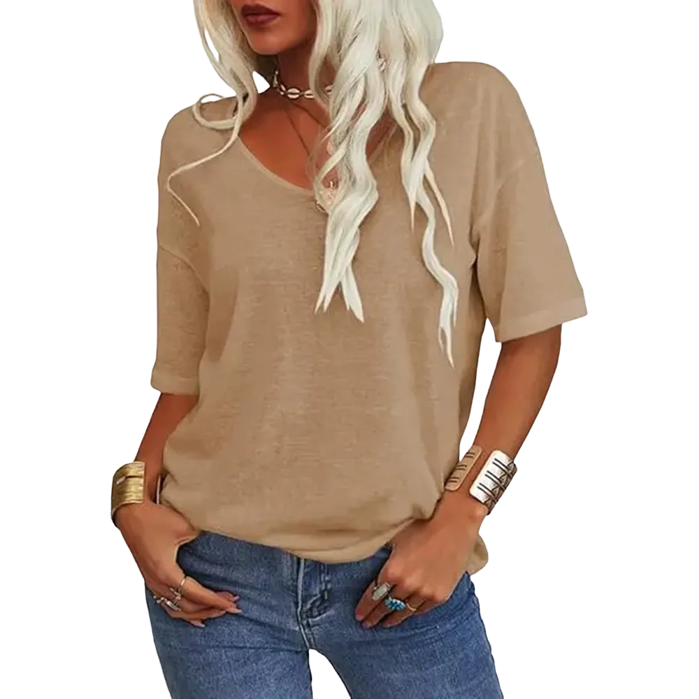Women's Soft V-Neck Short-Sleeve T-Shirt-🔥8-Pack- Only $24