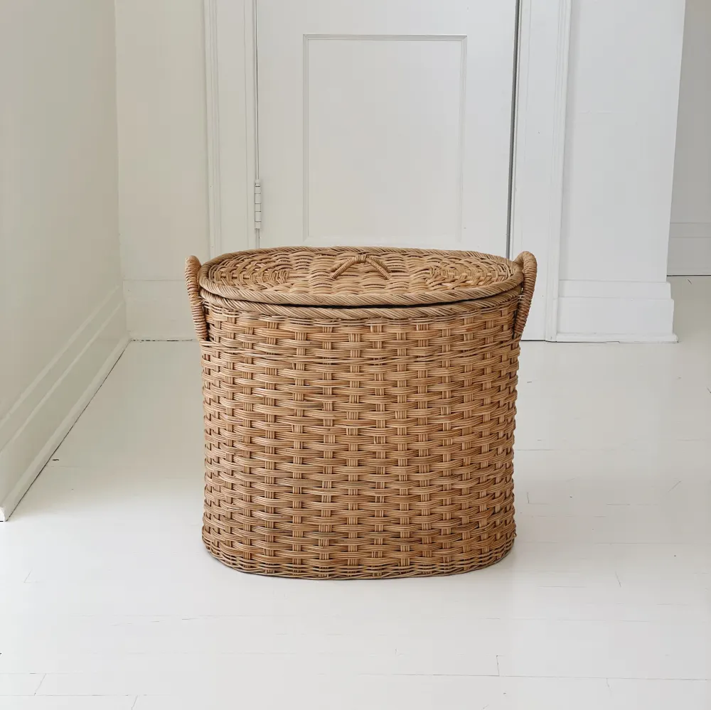 Oval Lidded Woven Baskets