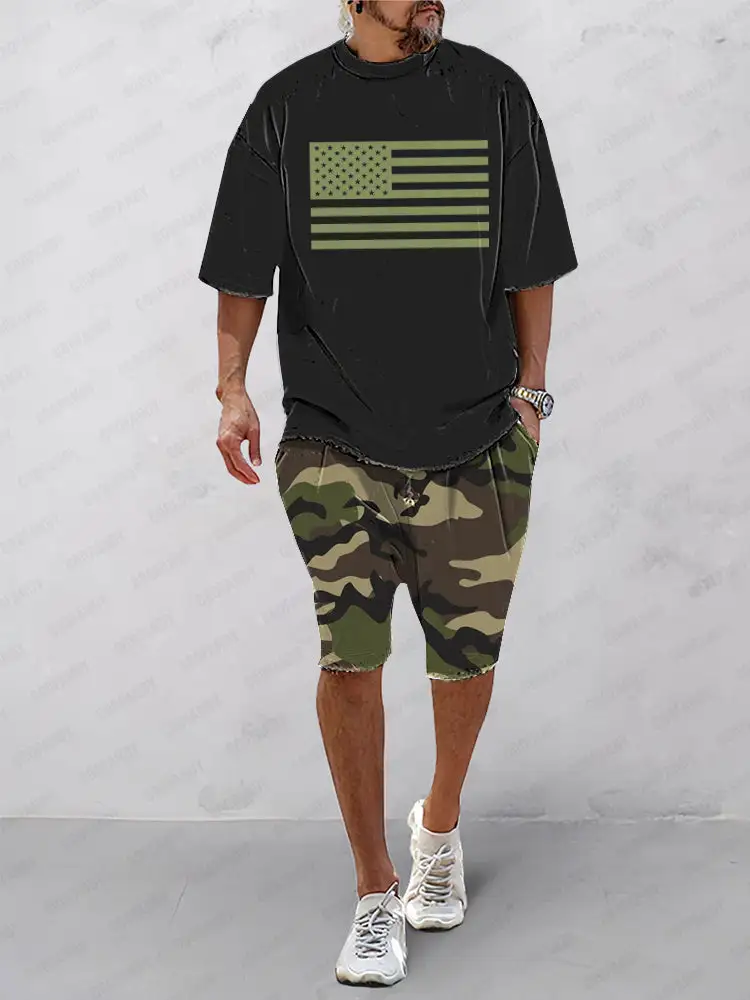 Casual Ethnic Print Sports Set