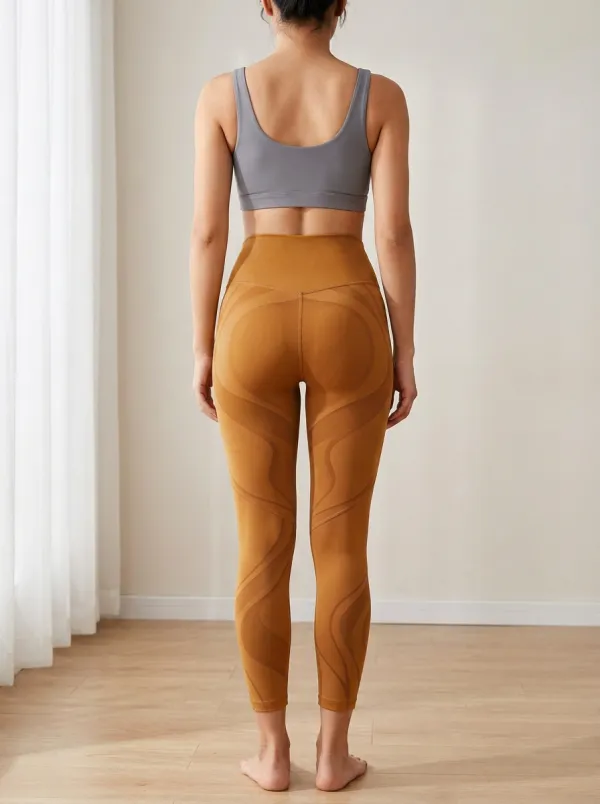 Women's Abstract Wave Pattern Print Leggings